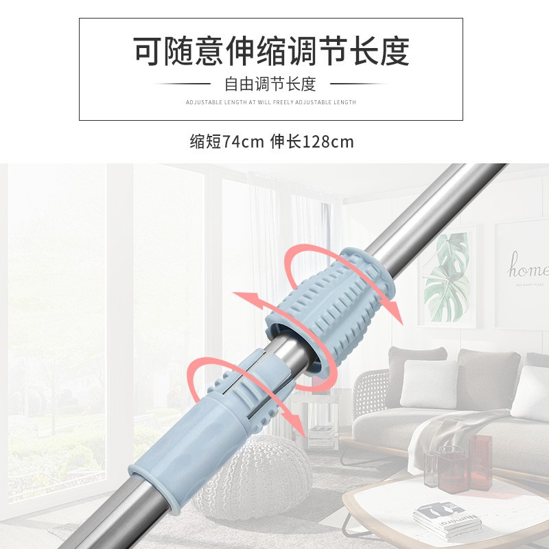 不锈钢收衣架杆伸缩家用丫叉塑料挂衣服杆晾衣杆叉撑衣架挑衣叉头 三维工匠 蓝色