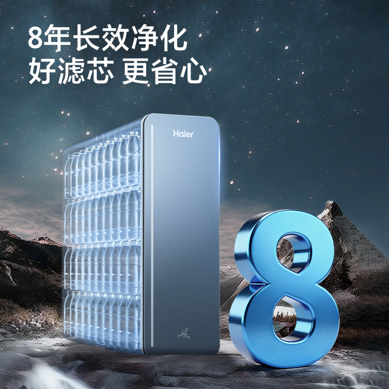 海尔(Haier)8年真长效1200G甜美鲜矿水净水器 政府补贴 家用厨下矿物质鲜活水RO膜净水机反渗透净水设备高清大图