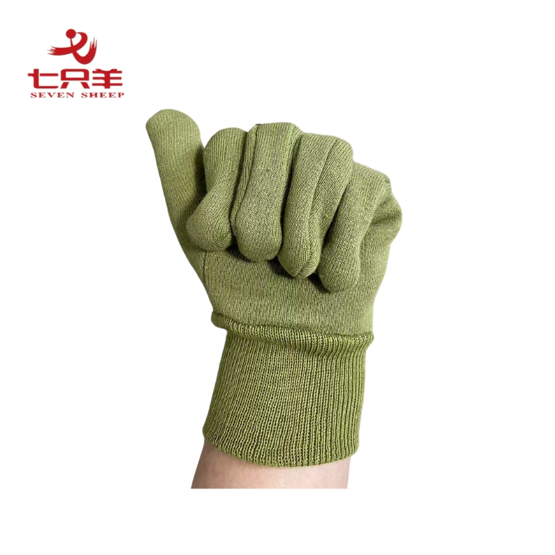 七只羊 绒手套 军绿色 双高清大图