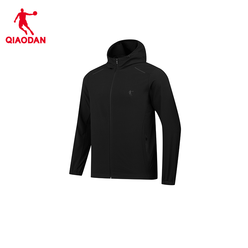 乔丹运动风衣男装轻薄透气速干科技面料潮流设计修身版型时尚百搭 男款梭织风衣KFD33251142黑色 3XL