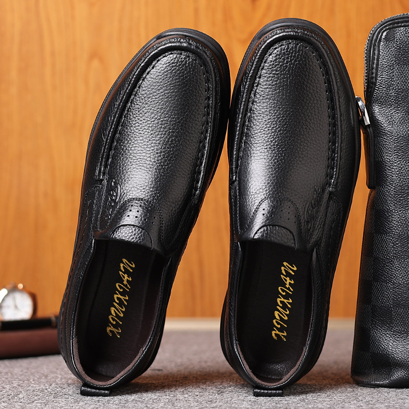 奥康2024春季新款男鞋男休闲皮鞋男士软面一脚蹬单鞋平底防滑工作鞋子