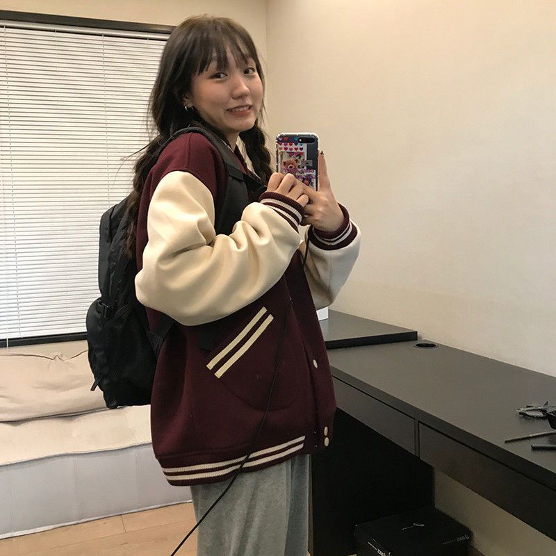王少女的店铺 毛呢棒球服 2020年秋冬季新款加厚美式夹棉运动外套