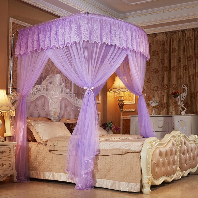 幸福 钓鱼竿可伸缩蚊帐1.8m床双人1.5三开门不锈钢加厚u型加密2.0高清大图