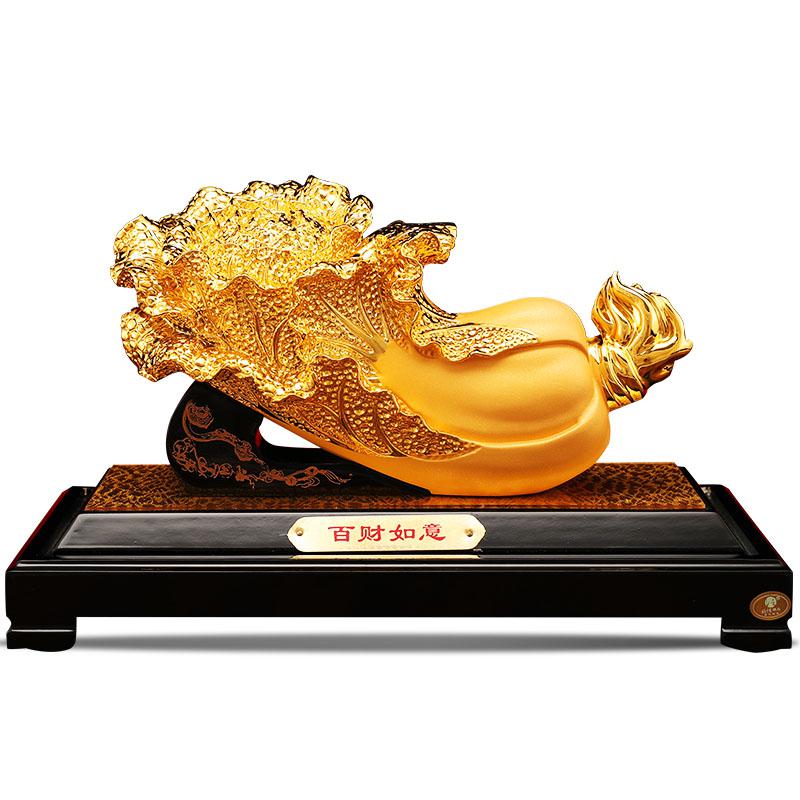 家柏饰(CORATED)百财如意白菜摆件客厅装饰品店铺乔迁开业礼品办公桌摆件高清大图