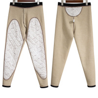 保暖裤男款加厚加绒秋裤男蜂窝聚热羊毛裤东北棉裤纯羊毛护膝男士 XXXL 女款黑色