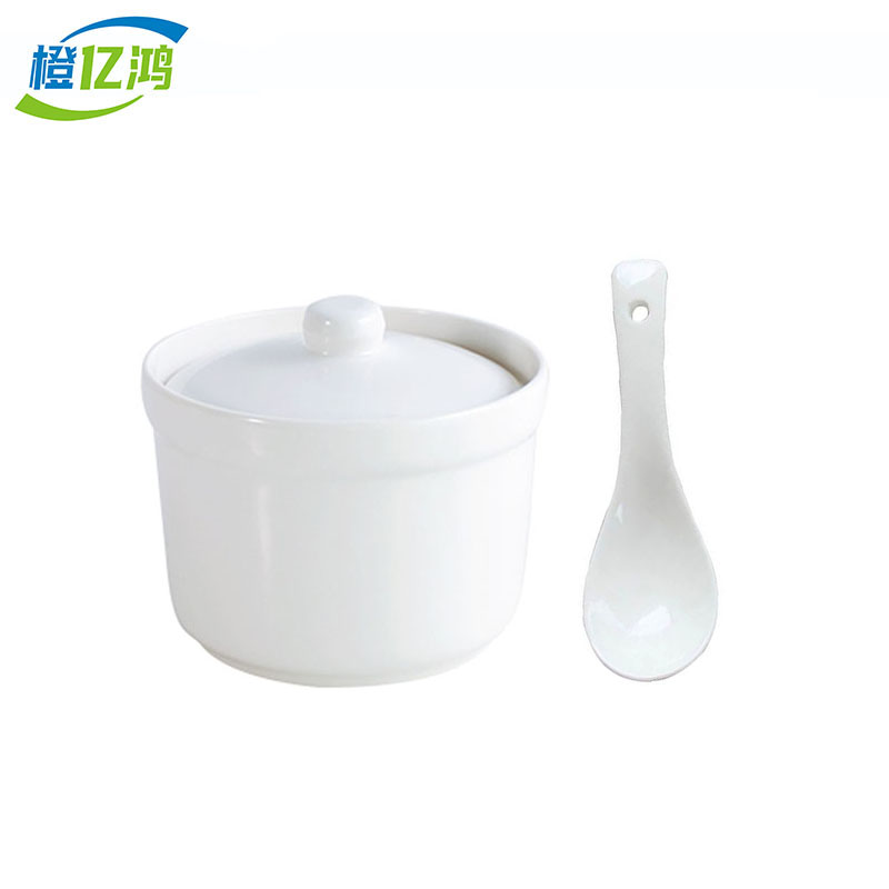 橙亿鸿 陶瓷汤盅 炖罐 小炖盅送勺子 4.5英寸/个高清大图