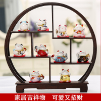 小号招财猫摆件现代简约可爱迷你陶瓷开业礼品店铺创意装饰品