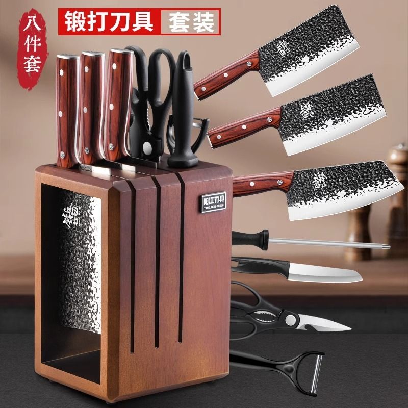 厨房刀具锻打套装家用全套切片菜刀砍骨不锈钢切菜刀组合X8169高清大图