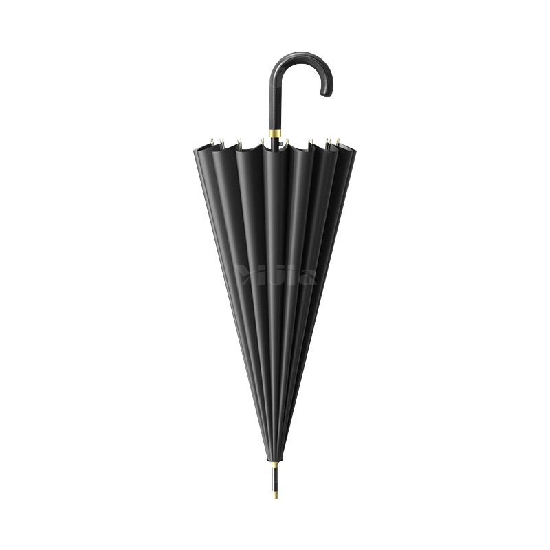 翌嘉 YJ5081619 全纤维雨伞 可定制logo可印图案 16骨弯柄 黑色