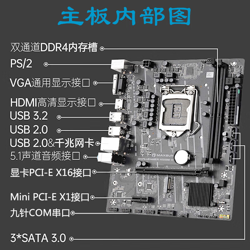 联想(Lenovo)来酷Lecoo D4900 台式机电脑主机 (酷睿i5-14400 16G内存 1T固态硬盘 WIFI Win11)高清大图