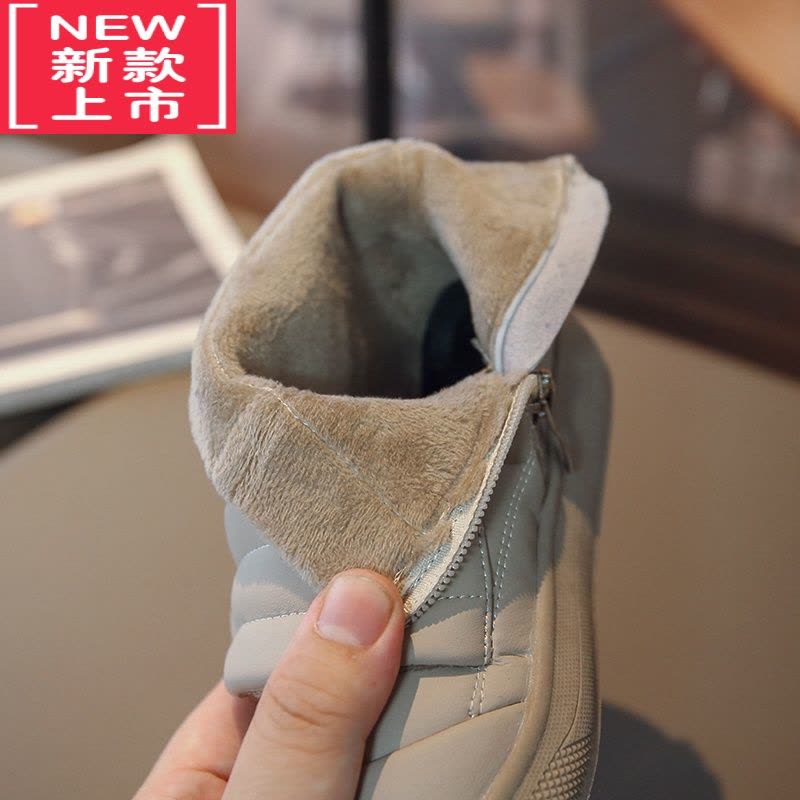 可莉允女童靴秋冬加绒过膝长筒马丁靴儿童侧拉链雪地靴一体潮酷棉鞋图片