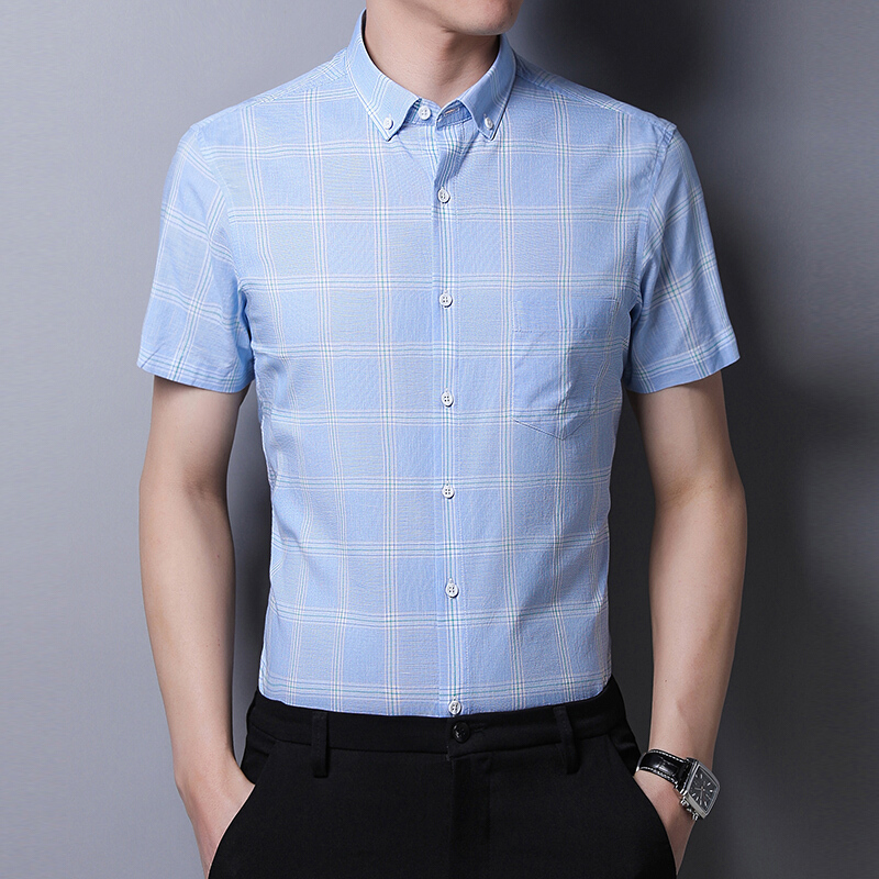 梵克公牛(fankebull)男士衬衫 梵克公牛2020夏季新款短袖衬衫男 商务