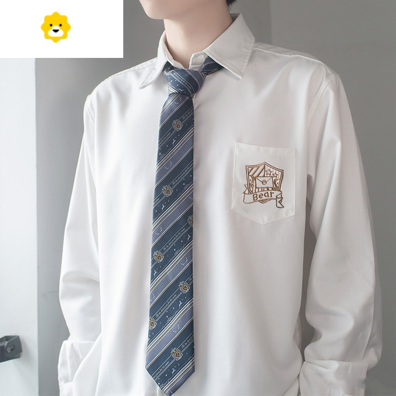 FISH BASKETjk dk小熊来信原创衬衫长袖短袖衬衣制服学院风小众日系情侣上衣