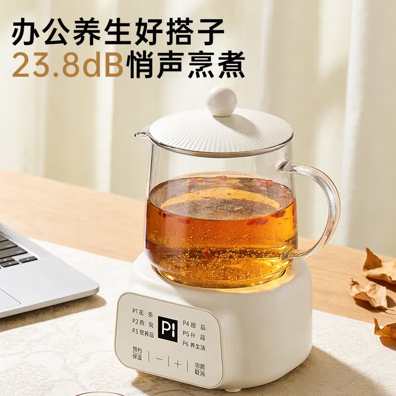 志高CHIGO养生壶玻璃电陶加热400W小巧轻音多功能炖煮烧水壶BG-YSB202高清大图