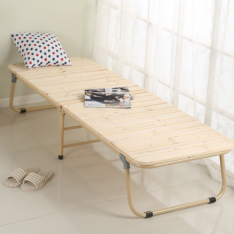 折叠床单人实木板式床办公午睡医院陪护家用午休简易可折叠床轮子