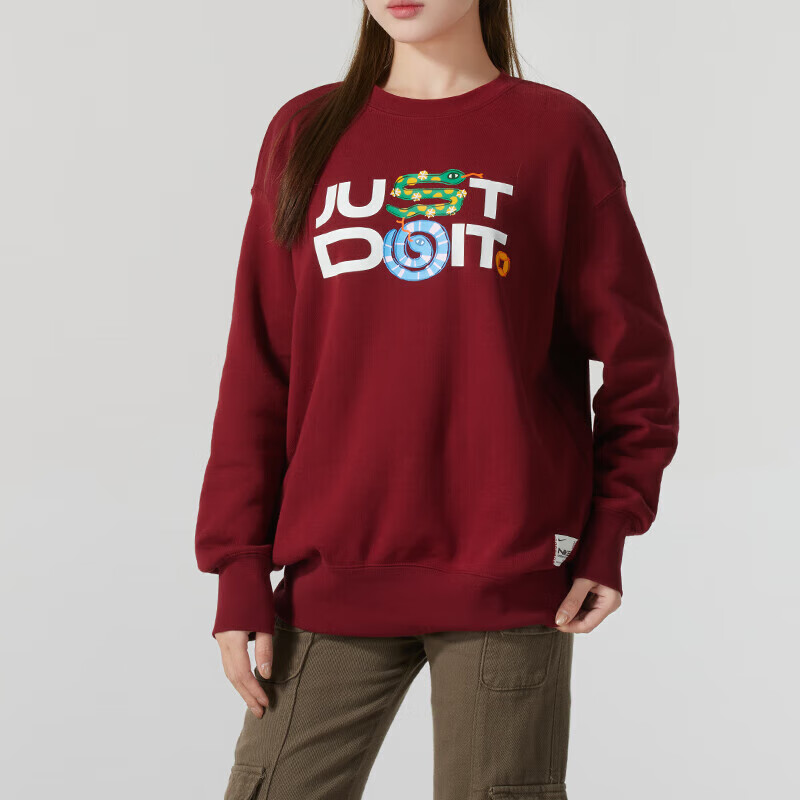 耐克（NIKE）卫衣女装新款运动服休闲舒适透气长袖打底时尚套头衫上衣HV8462-677 ZP高清大图