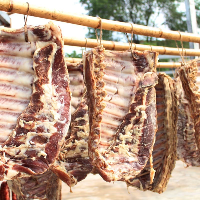 免切非烟熏咸排骨土猪腊排骨风干咸肉腊肉农家手工制作500g视频