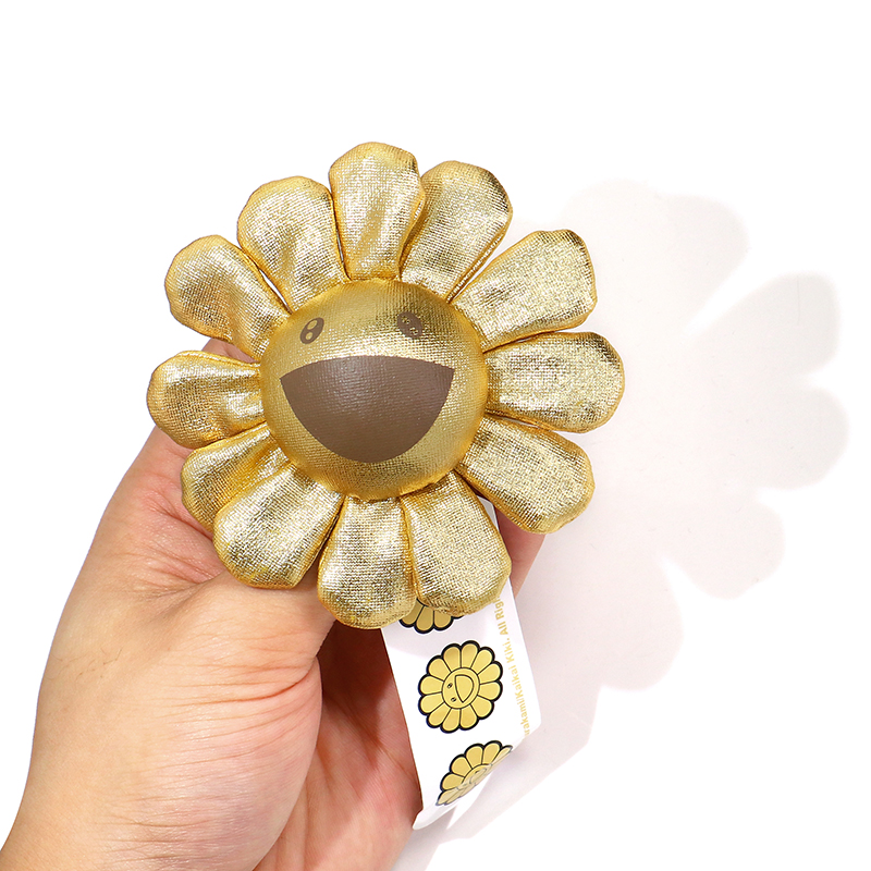 正确升级版村上隆太阳花胸针ins凸脸华晨宇王一博同款别针挂饰品 金色