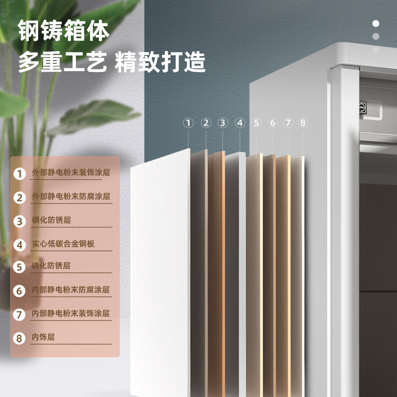 得力4027电子防盗保险柜h800白色台