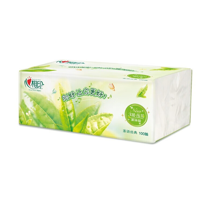 心相印(Mind Act Upon Mind) DT8100(电商20包)心相印茶语精选100抽三层塑装面巾抽纸高清大图