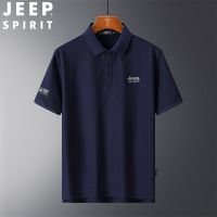 JEEPSPIRIT短袖POLO衫纯色翻领休闲商务短袖T恤 M 蓝色