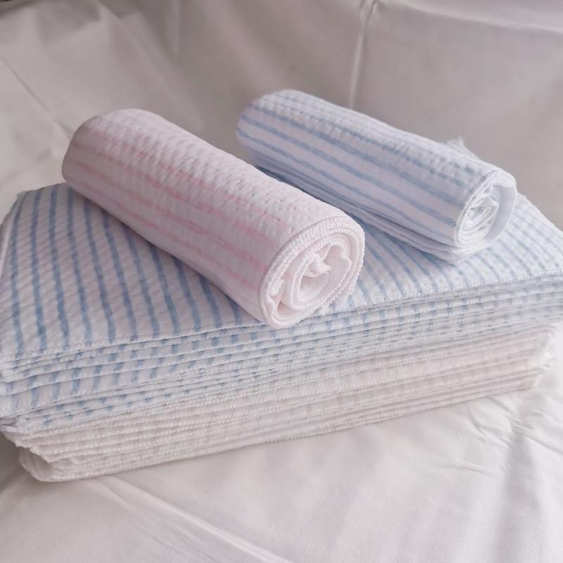 纯棉尿布吸水透气亲肤芥子布婴儿三层加厚保暖可洗生态棉尿片 彩条棉