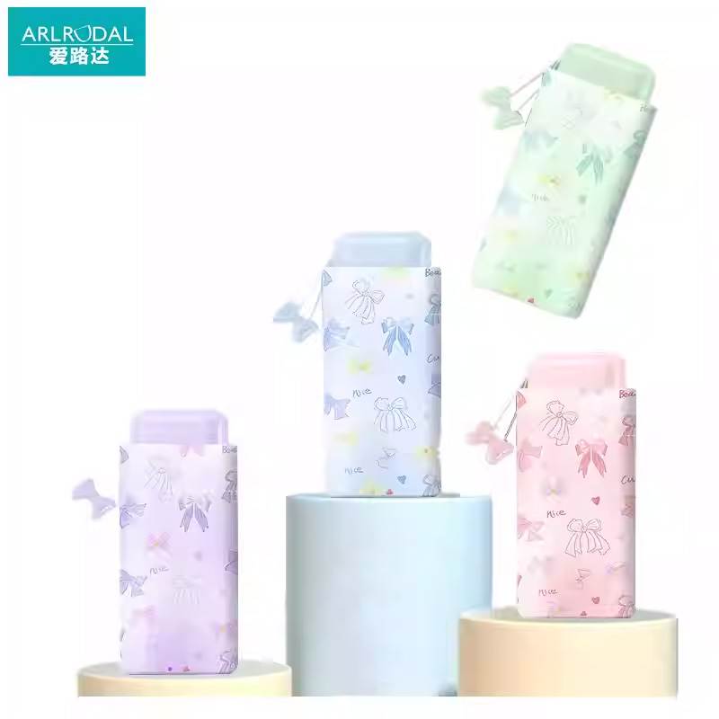 爱路达 扁六折黑胶防晒雨伞迷你遮阳伞 AL35T/把高清大图