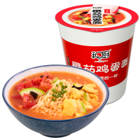 和厨番茄鸡蛋面方便面非油炸公仔面 西红柿泡面速食碗面FD冻干面 杯装番茄味汤面
