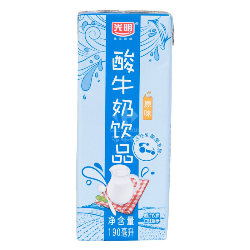 光明原味酸牛奶 原味酸奶190ml*24盒装