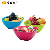 欧润哲(ORANGE) 3只装大号PP塑料方形厨房洗菜篮子家用水果盆客厅水果盘食物收纳盆106269