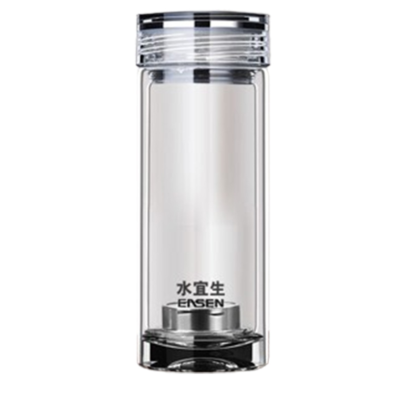 水宜生玻璃杯320ml精致透明厚实防爆弱碱养生杯G6010