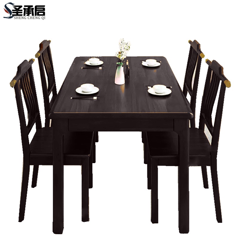 圣承启组合餐桌六椅1.5m张高清大图