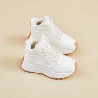 ins韩版新款加绒老爹鞋女冬季跑步休闲鞋增高_1 白色 40