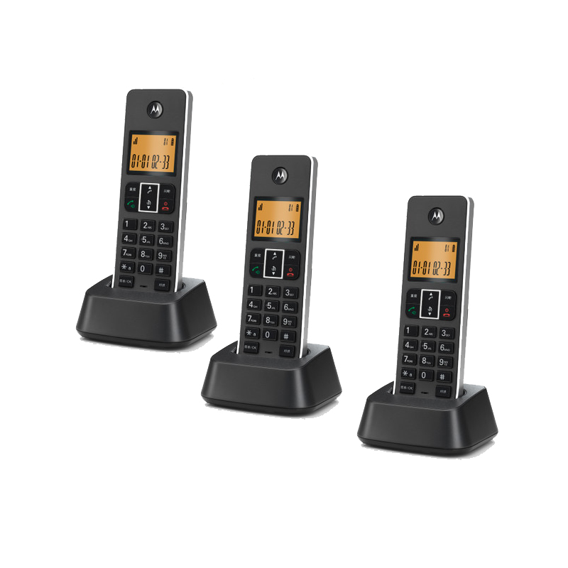 摩托罗拉(MOTOROLA) C7501RC 一拖三子母机 智能插卡录音子母机高端商务办公客服电话来电语音报号中文