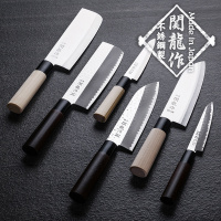 日本进口菜刀关龙作料理寿司刀家用三德刀刺身鱼生刀厨师刀 三德包丁
