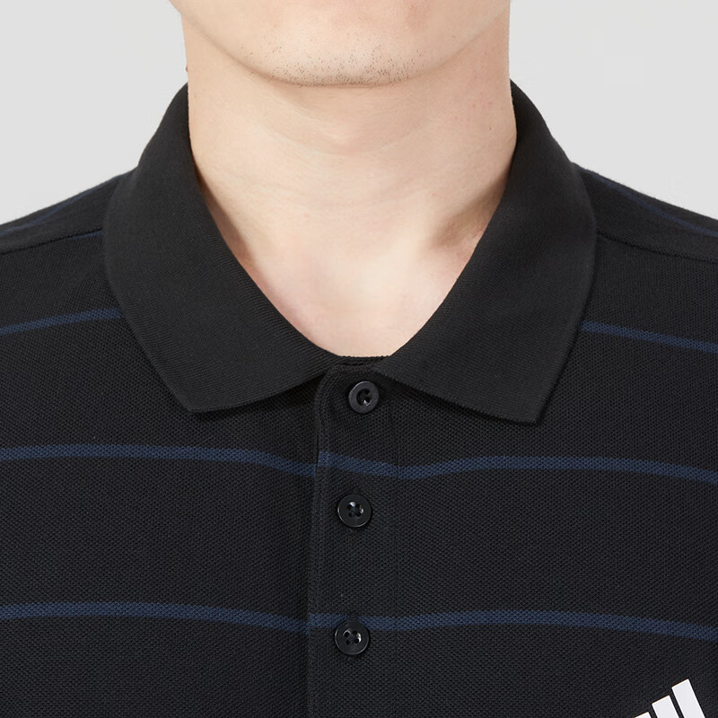 阿迪达斯(adidas) 2023夏季新款POLO时尚条纹翻领运动服健身训练跑步T恤 IA8163