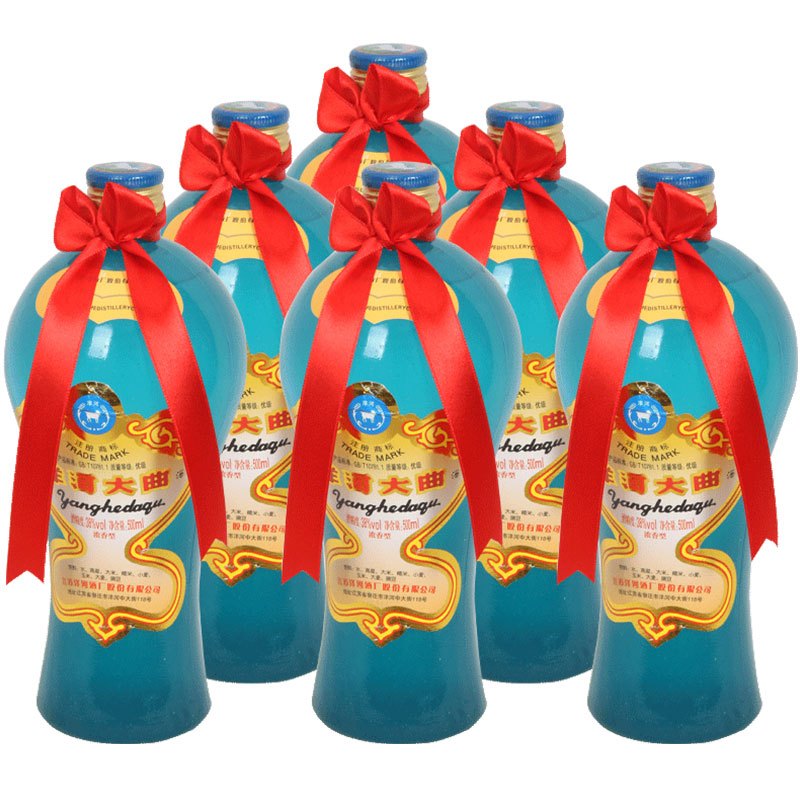 洋河大曲老天蓝38度500ml*6瓶装箱装 浓香型白酒