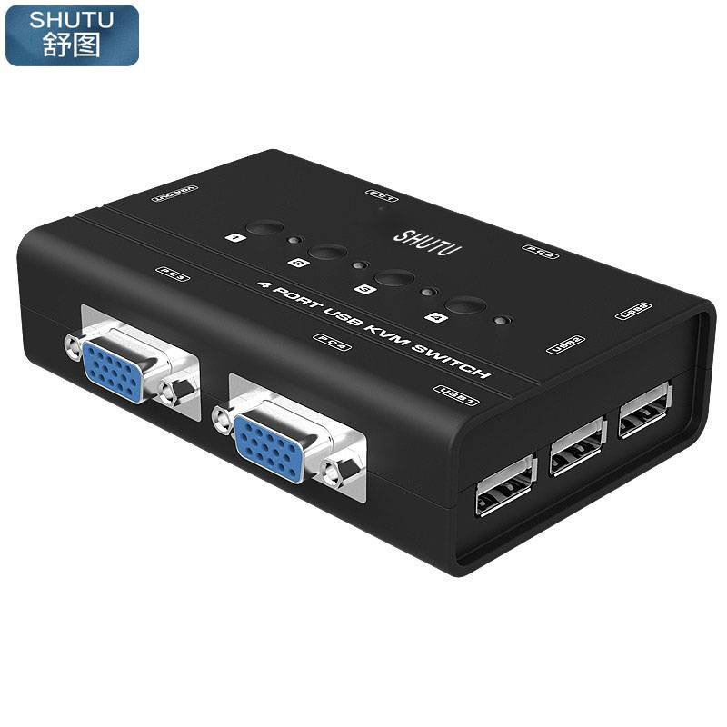 舒图 VGA KVM切换器4口手动/台高清大图
