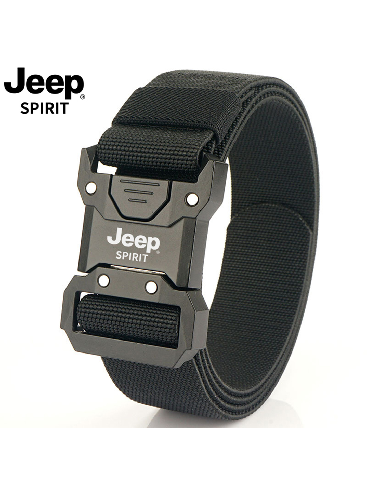 Jeep吉普男士战术腰带休闲百搭帆布皮带弹力插扣快拆男款自动帆高清大图
