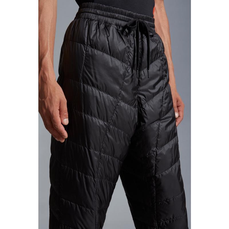 盟可睐(MONCLER)男款双面羽绒运动裤户外休闲裤黑色羽绒填充贴边