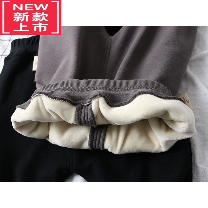 可莉允chao赞~冬款儿童加绒休闲裤 宝宝高腰哈伦裤 男女童保暖大裆pp裤保暖裤图片