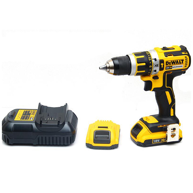 工具库 得伟DeWALT 18V锂电充电式无刷磁浮冲击钻 2x2.0Ah电池套装 DCD796