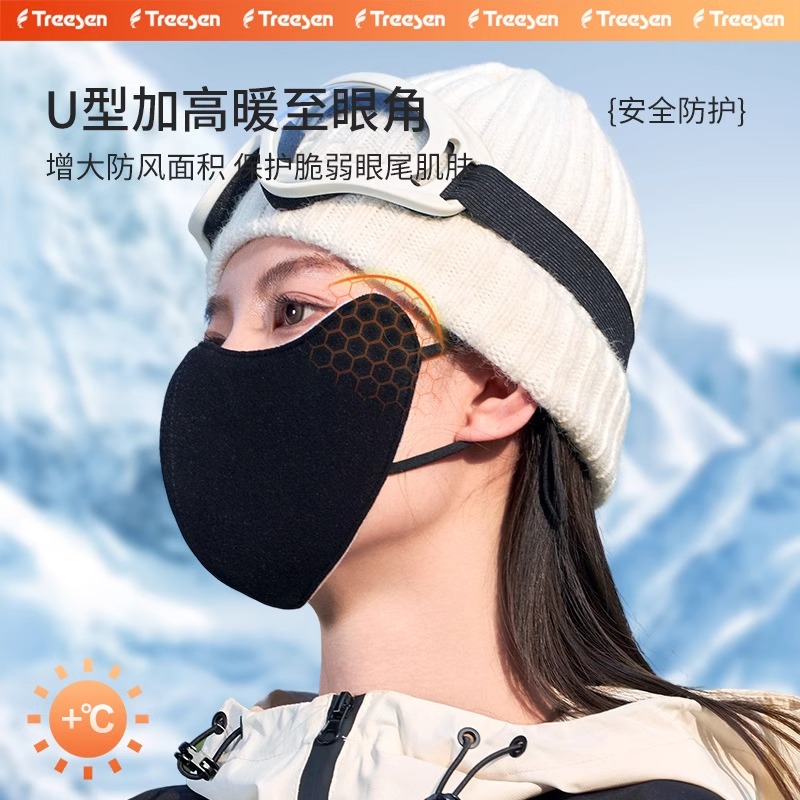 澳绒保暖口罩秋冬女高颜值东北骑行滑雪防寒风透气防晒面罩男高清大图