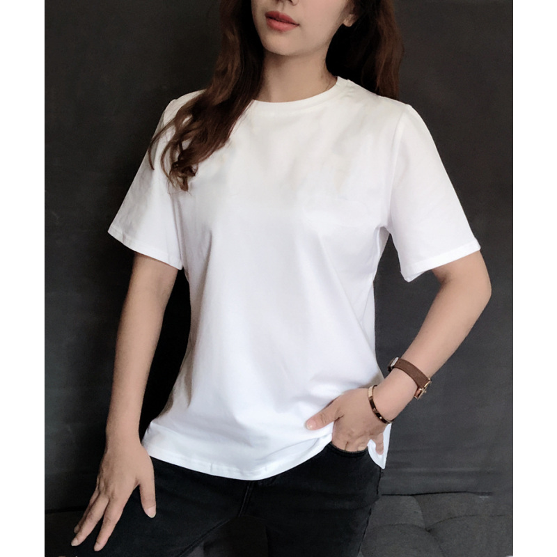 艳如飞色t恤女短袖棉宽松圆领新款夏装白色t恤女短袖显瘦大码半袖潮