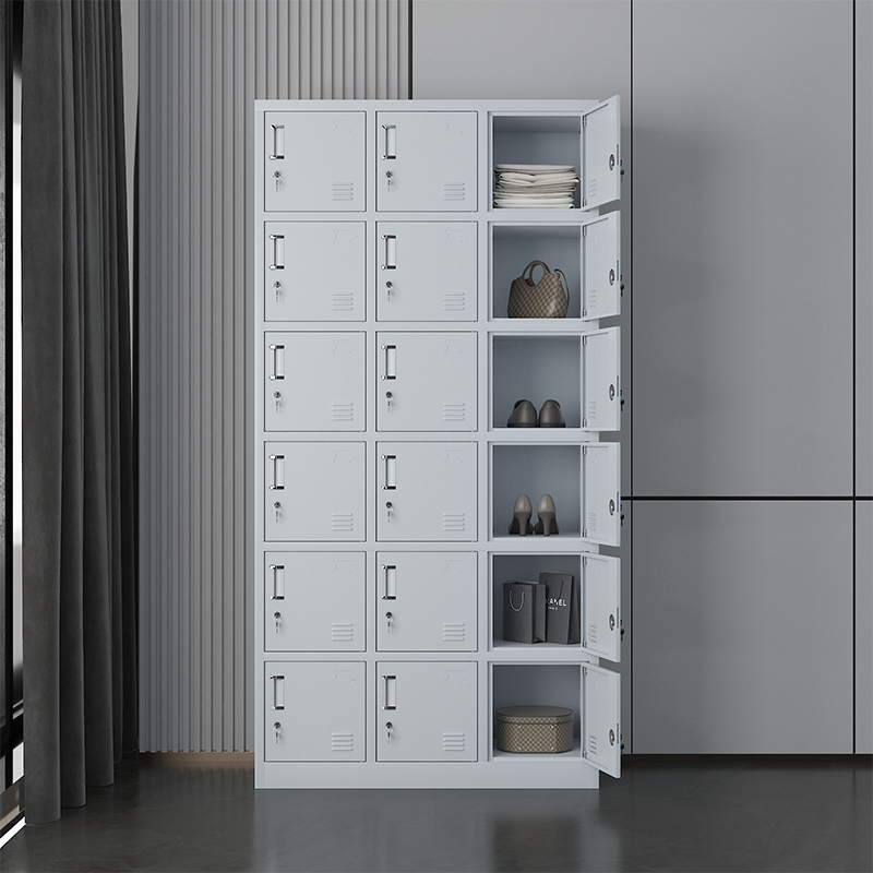 中豫鑫泽ZYXZ4071969铁皮更衣柜储物柜寄存包柜18门更衣柜(加厚款)高清大图