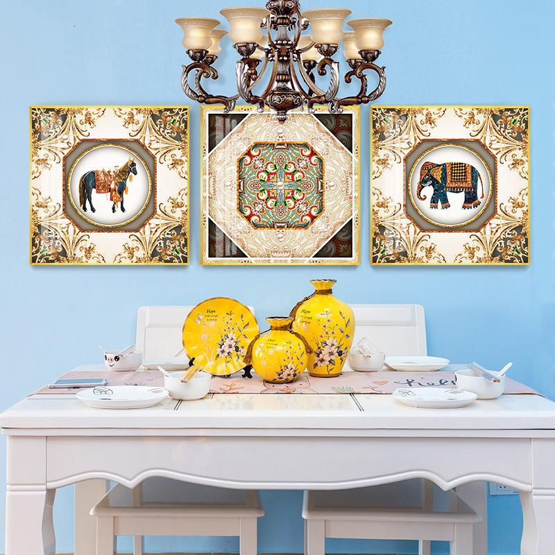 欧式挂画客厅沙发背景墙画简欧壁画简约 jc57(金色边框) 30*50cm三联套装(建议2米以下沙发)(真晶瓷画)水晶烤图片