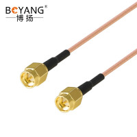 博扬 SMA公-SMA公射频线50欧高频RG316超柔镀银屏蔽SFF50-1.5高温线(0-3G) BY-316-SMA