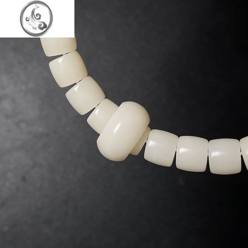 JiMi白玉菩提根手串原籽直切桶珠 老型108颗手串项链跑环手链男女文玩图片