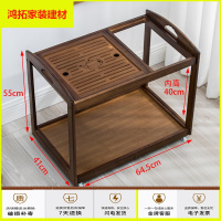 苏宁放心购小茶几迷你茶桌移动茶几茶台小茶桌客厅沙发边几矮款茶车家用茶具茶盘一体泡茶台 矮款胡桃色茶车/无盖板 组装新款简