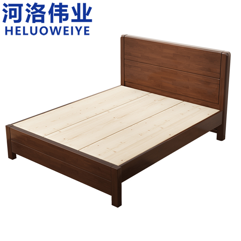 河洛伟业单人床胡桃色张